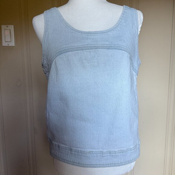 Velvet Heart Denim Vest Tank Sleeveless Top Light Wash Jean sz Large - Picture 1 of 8